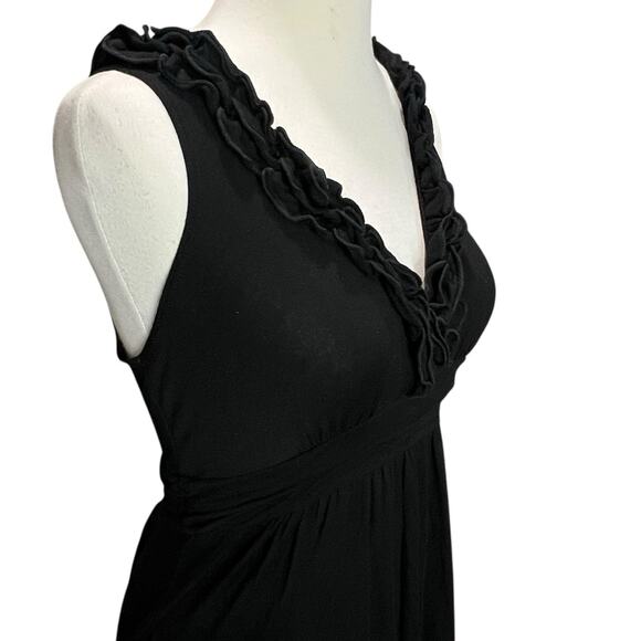 Soprano Y2K Babydoll Dress M Black Ruffle Neck Fit Flare Stretch Whimsygoth USA - Picture 4 of 15